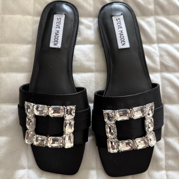 Steve Madden Shoes - Steve Madden Black Sandals with Crystal Accents